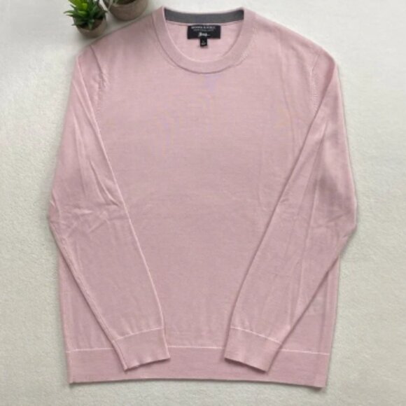 Banana Republic Baruffa Italian Merino Wool Crewneck LS Sweater (Sugar Pink) - Picture 1 of 15